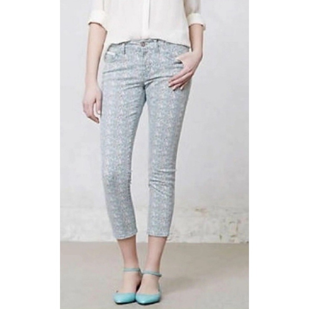 Anthropologie Pilcro and the Letterpress Floral Cropped Stretch Jeans Women's 31